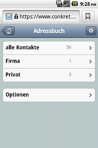 Overview of the address book