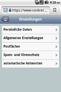 Multiple settings for mail, spam and virus protection