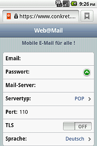 Login into any IMAP and POP3 mailboxes